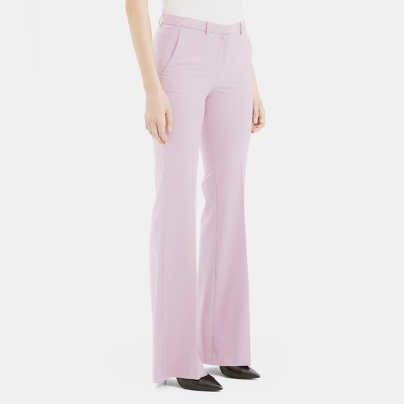 Theory Size 4 Demitria 2 Dusty Lilac Classic Suit Flare Pant Stretch Wool NWT - Picture 3 of 6
